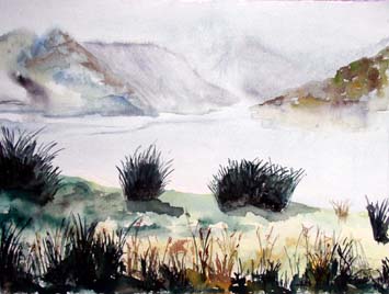 Bergsee - Aquarellbild