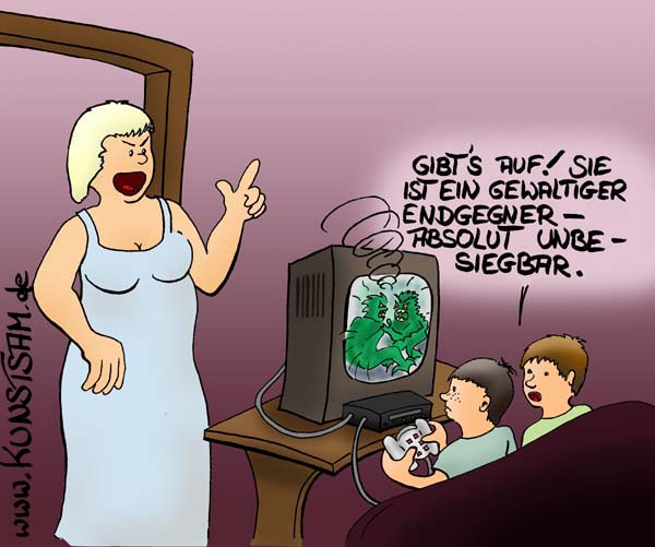 Kinder und Computer Cartoon
