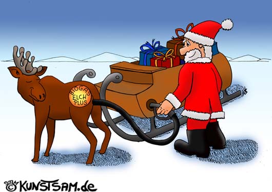 Rentier Schlitten Weihnachtsmann