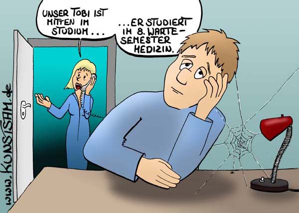 Uni - Universität-Cartoon